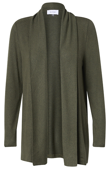 Ribbed Collar Brushed Cardigan Slide 1