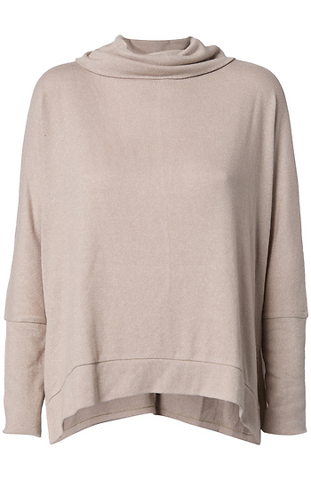 Cowl Neck Brushed Long Sleeve Top Slide 1