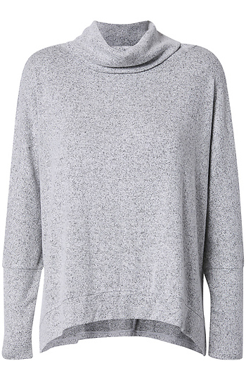 Cowl Neck Brushed Long Sleeve Top Slide 1