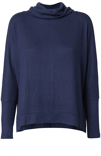 Cowl Neck Brushed Long Sleeve Top Slide 1