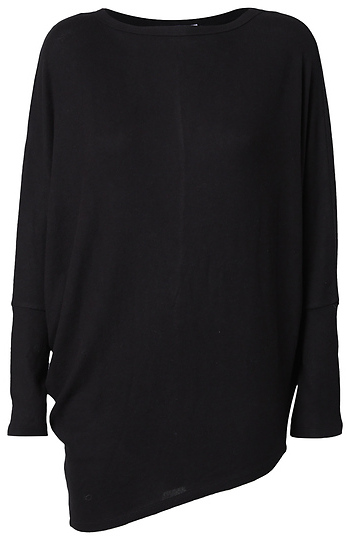 Long Sleeve Brushed Asymmetrical Hem Top Slide 1
