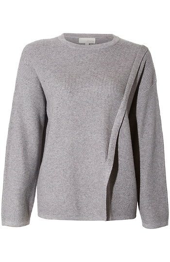 Asymmetrical Slit Long Sleeve Slide 1