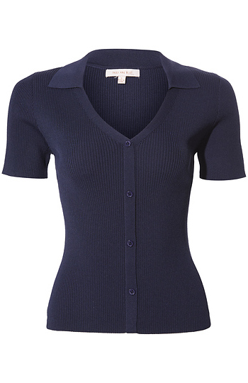 Ribbed Button Down Shirt Slide 1