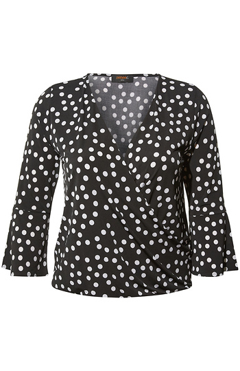 Polka Dot Surplice Top Slide 1