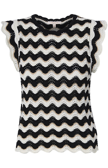 Skies Are Blue Striped Knit Top Slide 1