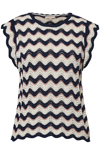Skies Are Blue Striped Knit Top Slide 1