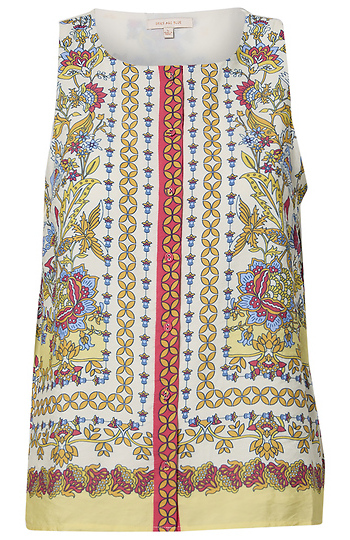 Border Print Sleeveless Top Slide 1