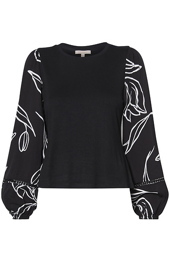 Printed Long Sleeve Top Slide 1