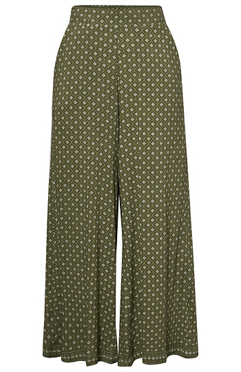 Printed Cropped Wide Leg Pant Slide 1