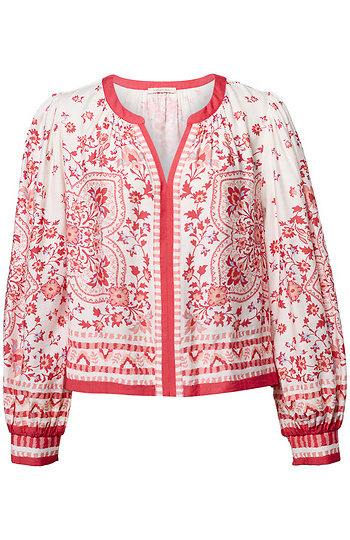 Printed Split Neck Blouse Slide 1