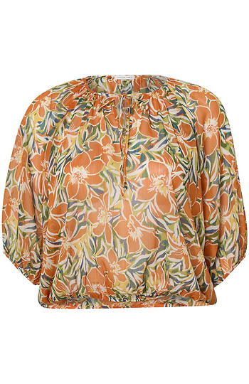Tropical Tie Sleeve Blouse Slide 1
