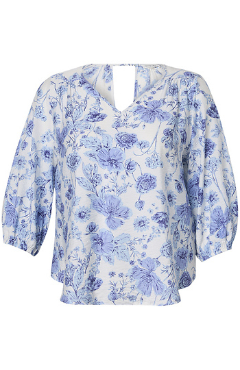 Floral 3/4 Sleeve Blouse Slide 1