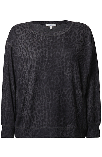Leopard Print Drop Shoulder Top Slide 1