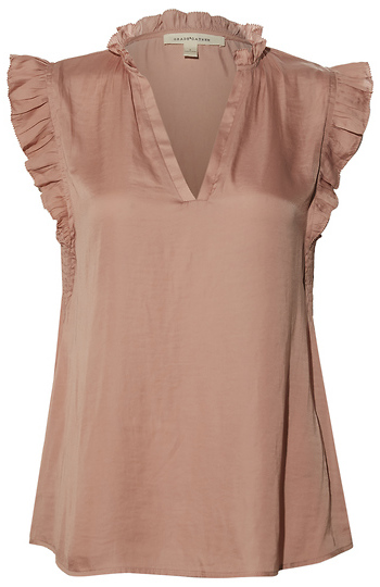 Split Neck Ruffle Trim Tank Slide 1
