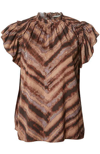 Printed Ruffle Blouse Slide 1