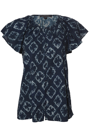 Button Front Printed Top Slide 1