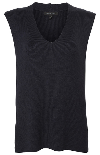 Side Split Hem V Neck Slide 1