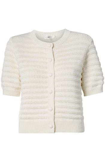 Textured Short Sleeve Sweater Slide 1