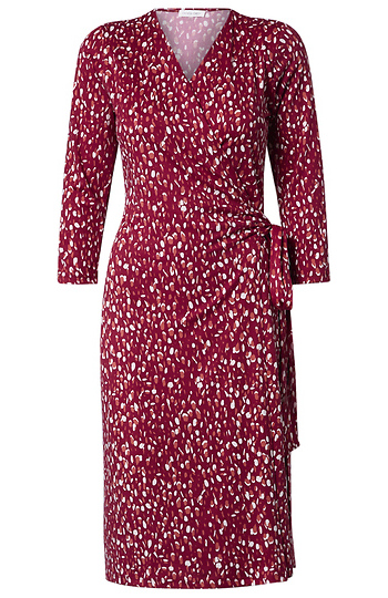 Printed 3/4 Sleeve Wrap Dress Slide 1