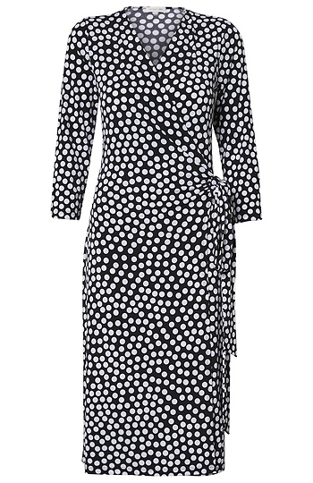 Polka Dot Surplice Dress Slide 1