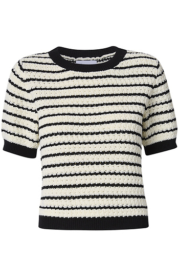Stripe Puff Sleeve Top Slide 1