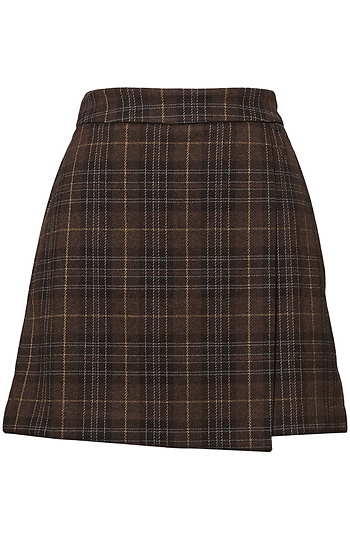 Plaid Wrap Mini Skort Slide 1