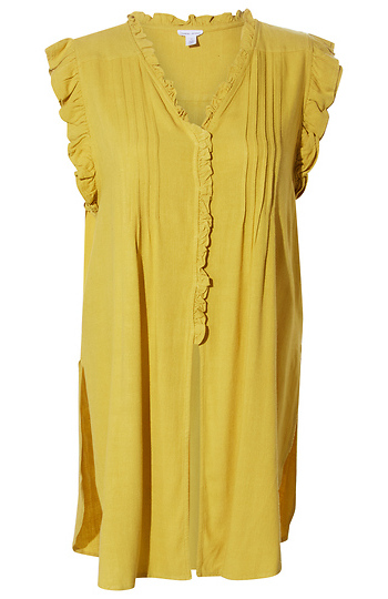 Tribal Ruffle Trim Tunic Slide 1