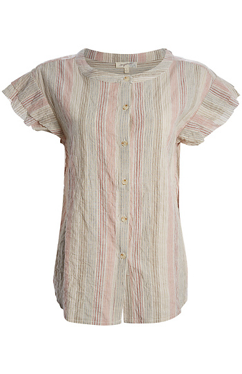 Striped Short Sleeve Top Slide 1