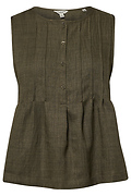 Pleated Button Front Blouse