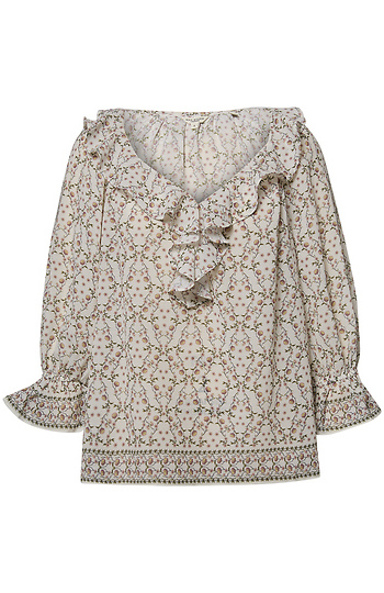 Ruffled V-Neck Blouse Slide 1