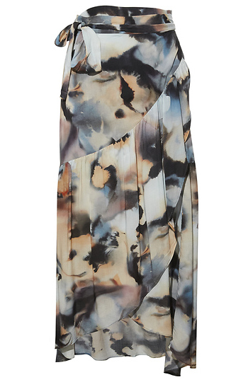 Surplice Midi Skirt with Tie Slide 1