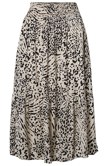 Printed Satin Midi Skirt Slide 1