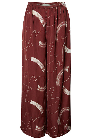 Stroke Print Satin Pants Slide 1