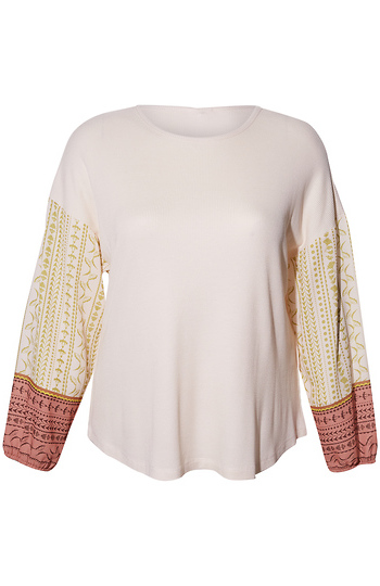 Tribal Printed Sleeve Top Slide 1