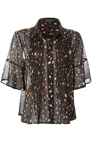 Velvet Sheer Half Sleeve Top Slide 1