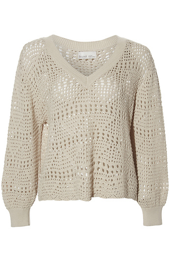 Crochet V-Neck Sweater Slide 1