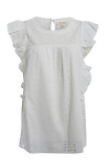 Eyelet Lace Ruffle Sleeve Top