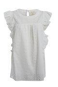 Eyelet Lace Ruffle Sleeve Top