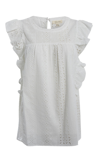 Eyelet Lace Ruffle Sleeve Top Slide 1