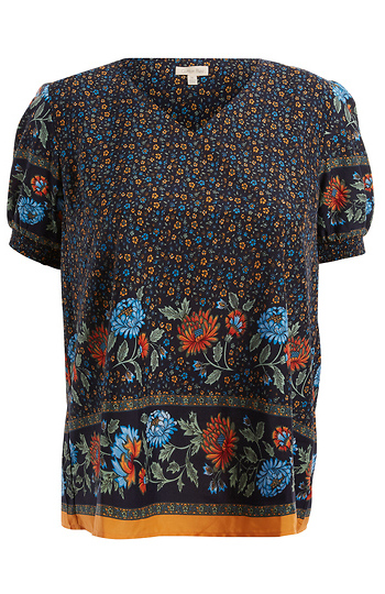 V Neck Floral Top Slide 1