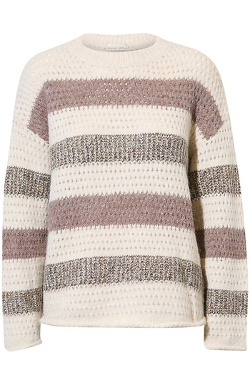 Crochet Knit Striped Sweater Slide 1