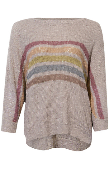 Striped Sweater w/ 3/4 Sleeves Slide 1