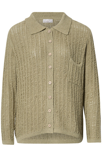 Button Front Crochet Cardigan Slide 1