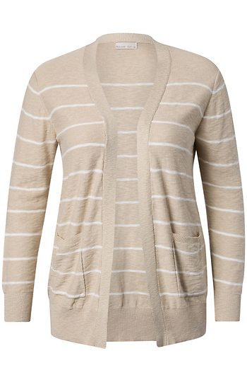 Open Front Striped Cardigan Slide 1