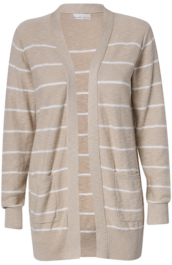 Open Front Striped Cardigan Slide 1
