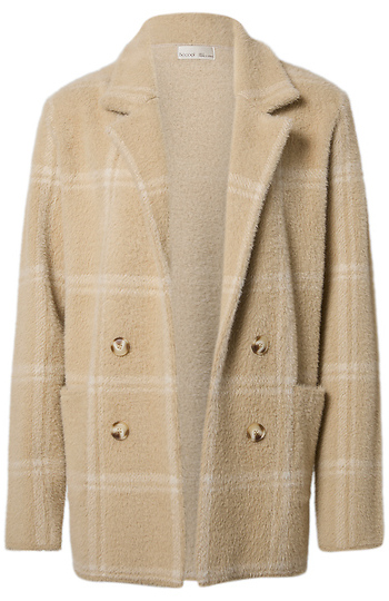 Plaid Collared Coatigan Slide 1
