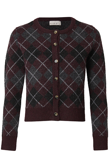 Argyle Print Cardigan Slide 1