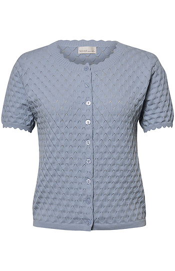 Button Front Short Sleeve Top Slide 1