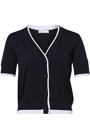 トップス Diante SHIRTS LAYERED CARDIGAN TOPS V-Neck Layered Cardigan in Navy/White | DAILYLOOK