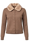 Faux Fur Collared Cardigan